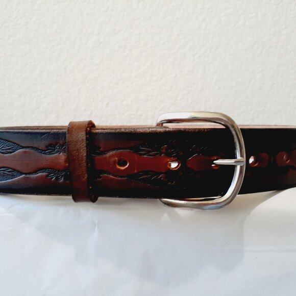 Tooled Leather Belt - Picture 7 of 10